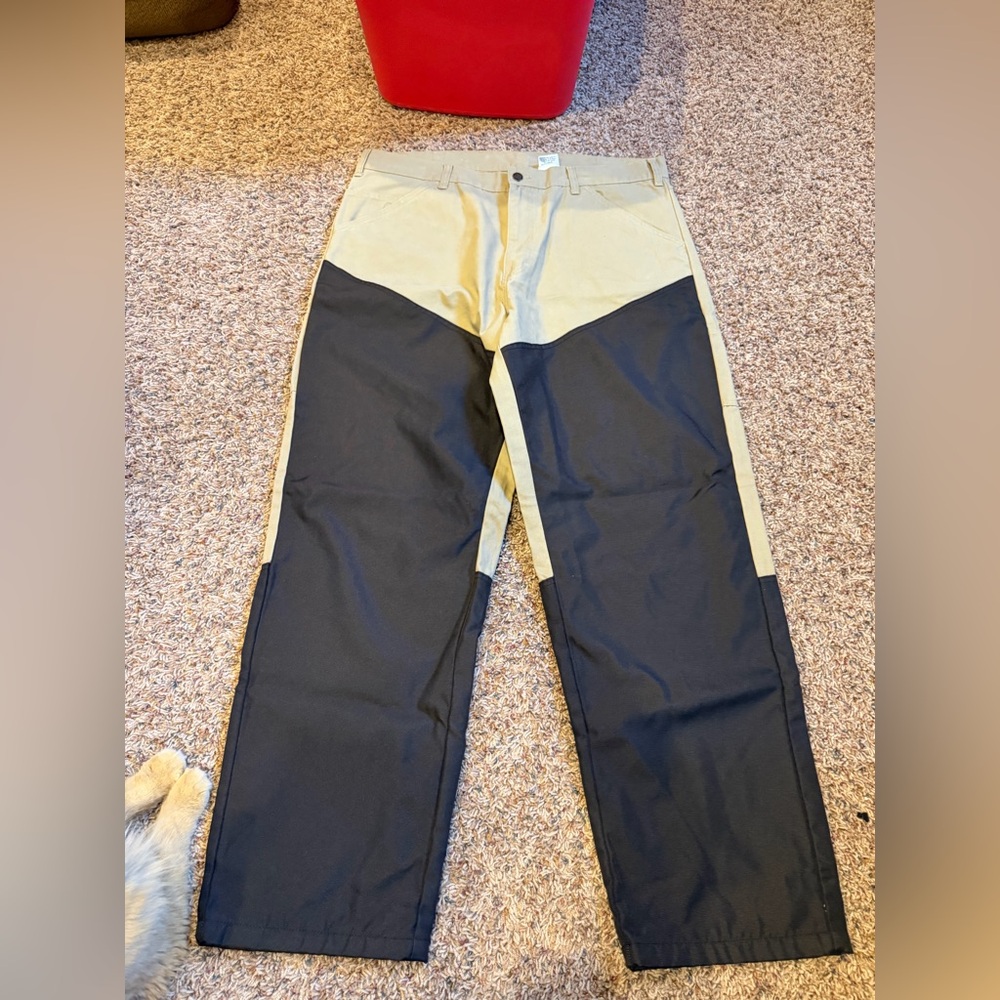 Men's Two-Tone Work Pants - Black and Khaki
